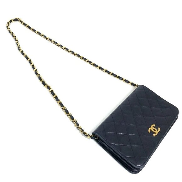 CHANEL CC Matelasse/Shoulder Chain Shoulder Bag Lambskin Leather Navy - Picture 9 of 16